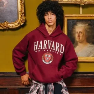 SUDADERA-FELPA-BOXY-FIT-HARVARD-GRANATE