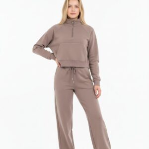 Conjunto sudadera y pantalón efecto neopreno modal